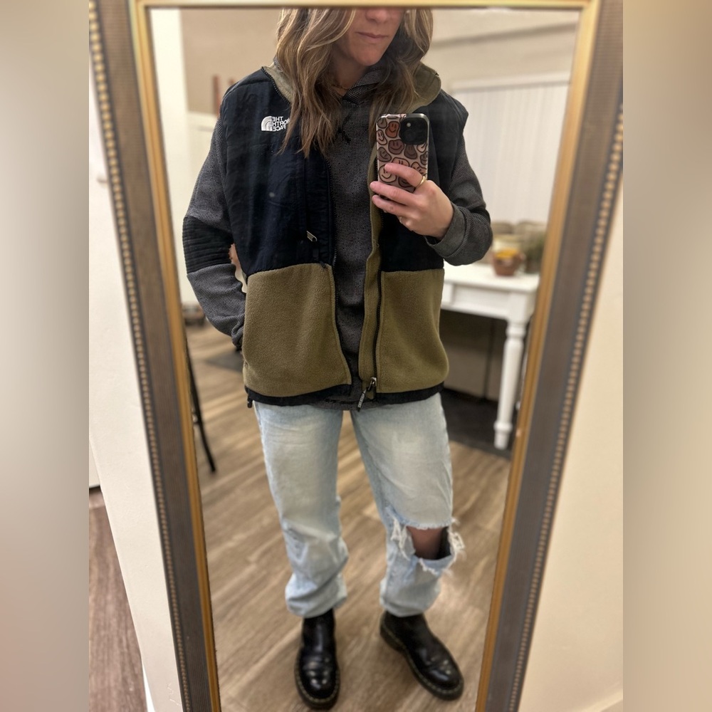 The North Face Black and Olive Vest